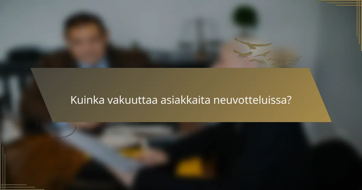 Kuinka vakuuttaa asiakkaita neuvotteluissa?