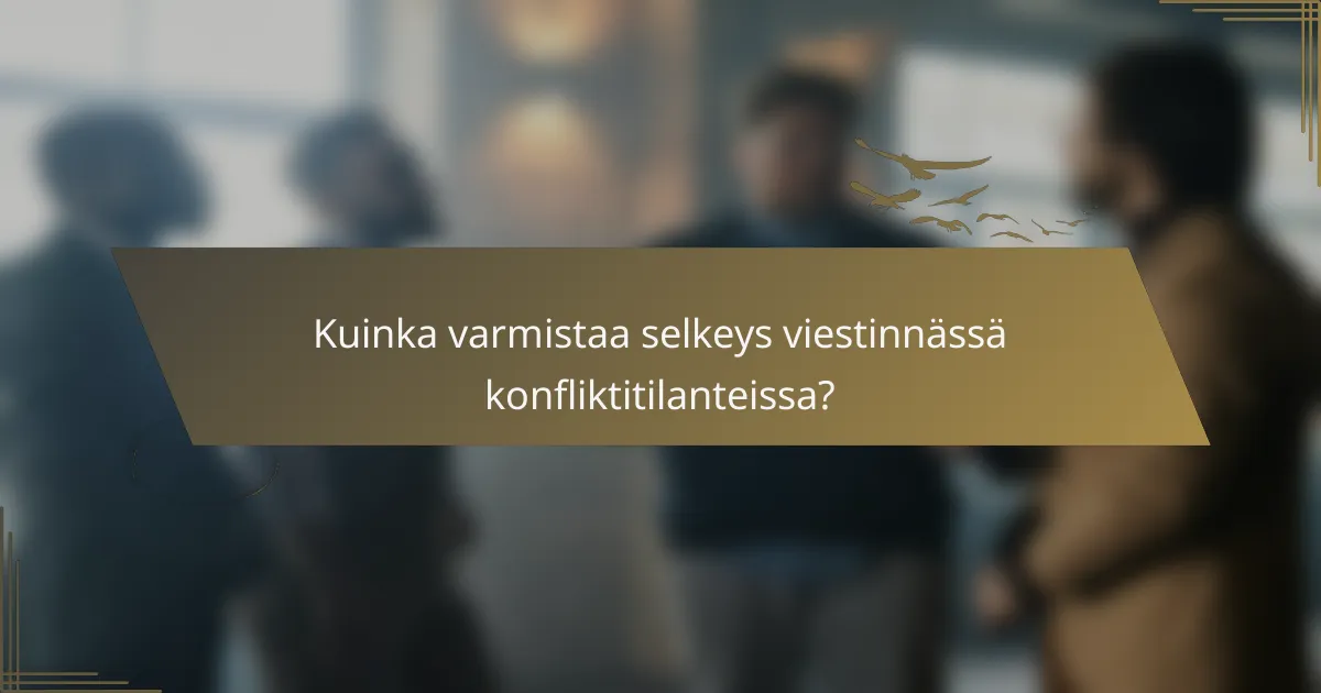 Kuinka varmistaa selkeys viestinnässä konfliktitilanteissa?