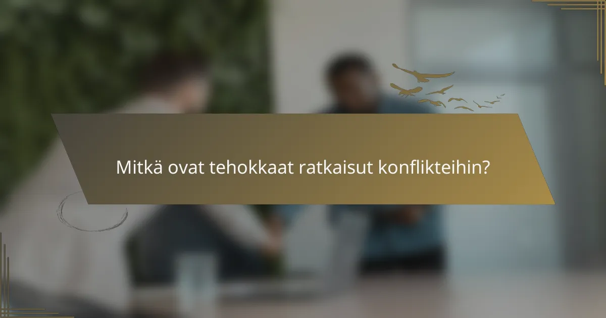 Mitkä ovat tehokkaat ratkaisut konflikteihin?